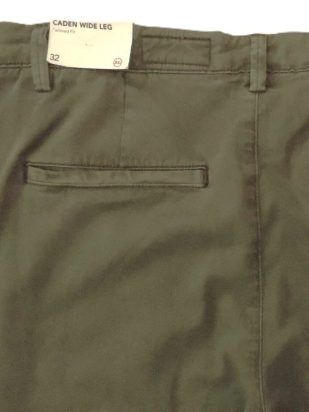 New AG CADEN WIDE LEG Tailored Fit Pants High Rise Chino Trouser Sulfur Green 32 - Picture 9 of 11